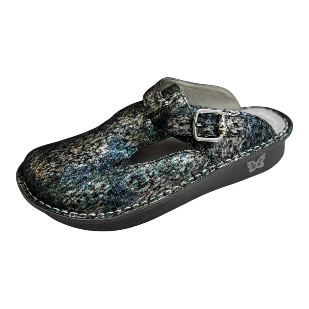 Alegria Classic Clogs Multicolor Leather Slip-On with Buckle Womens Size 9.5 - Picture 12 of 15